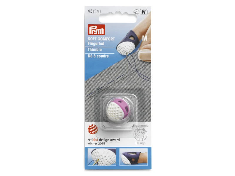 Prym 431141 Fingerhut Ergonomics soft comfort M fuchsia - weiß
