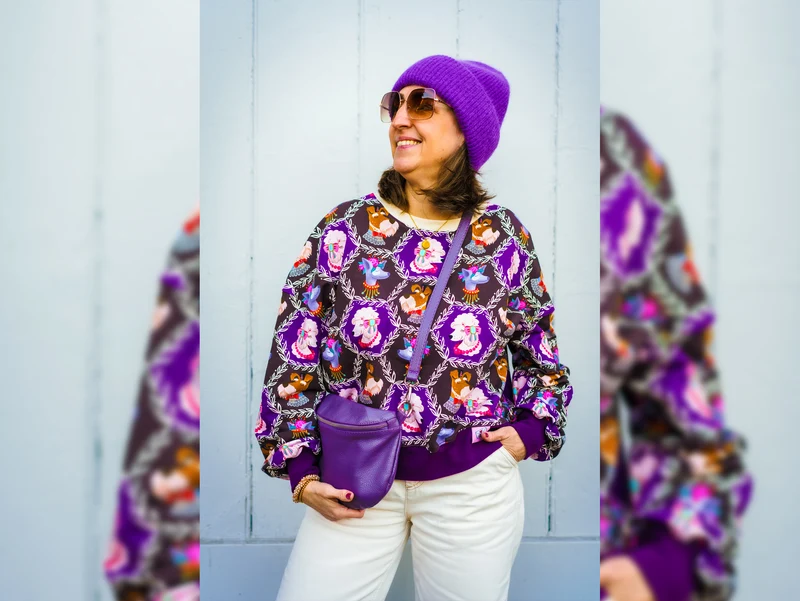 Hamburger Liebe Baumwollsweat BLING BLING Woof mokka-bunt