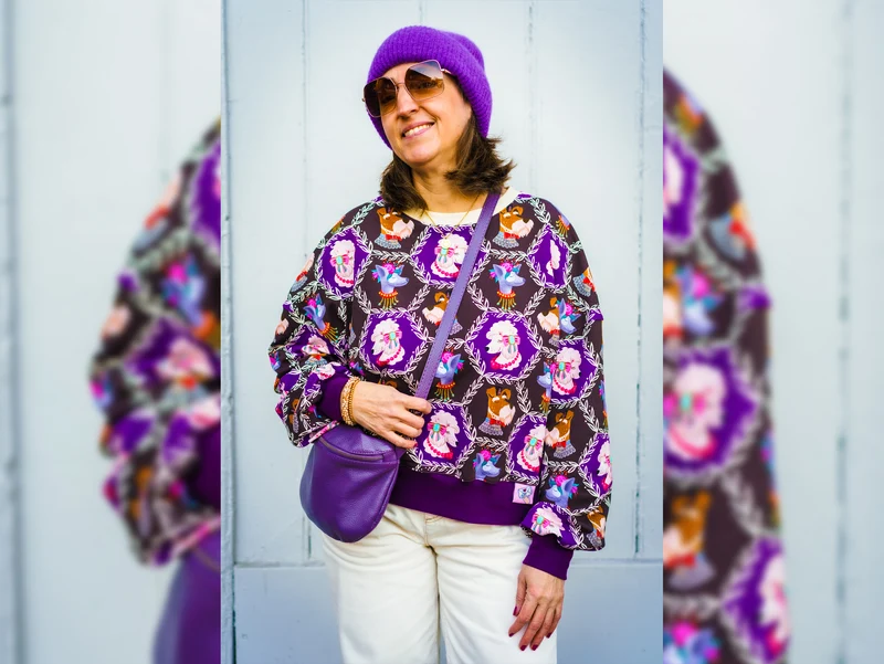Hamburger Liebe Baumwollsweat BLING BLING Woof mokka-bunt