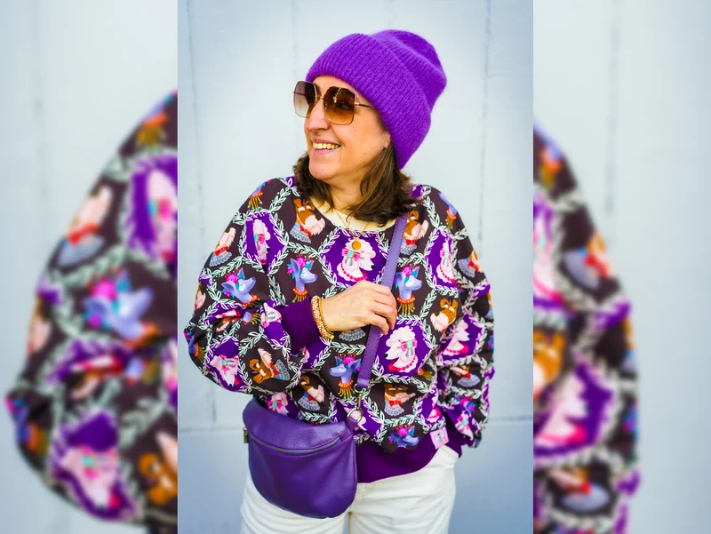 Hamburger Liebe Baumwollsweat BLING BLING Woof mokka-bunt