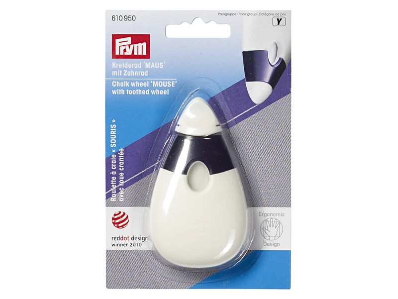 Prym 610950 Ergonomics Kreiderad Maus weiß