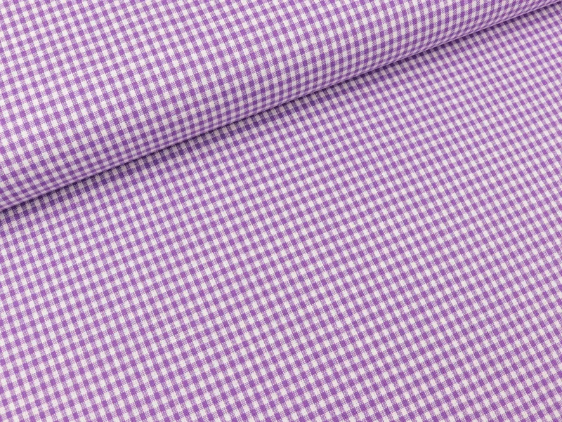 Baumwoll Webware Karo lilac-weiß 2mm Karo