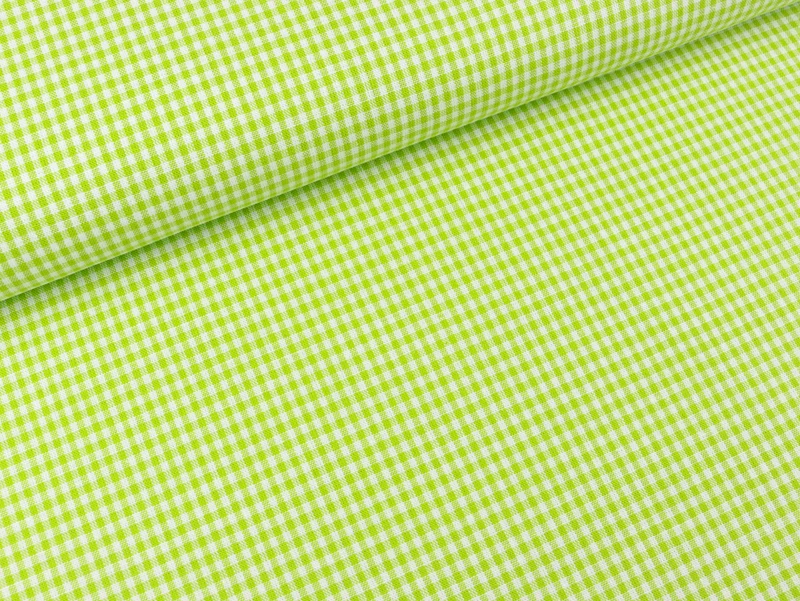 Baumwoll Webware Karo lime-weiß 2mm Karo