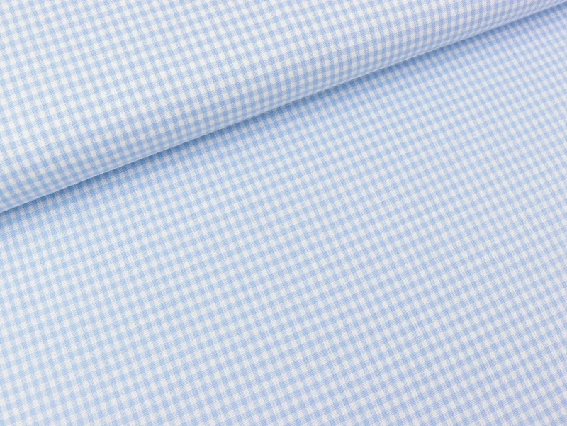 Baumwoll Webware Karo light blue-weiß 2mm Karo