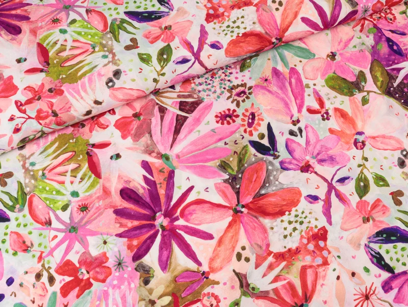 Viskose Ecovero Webware Soiree light pink-bunt by Nerida Hansen