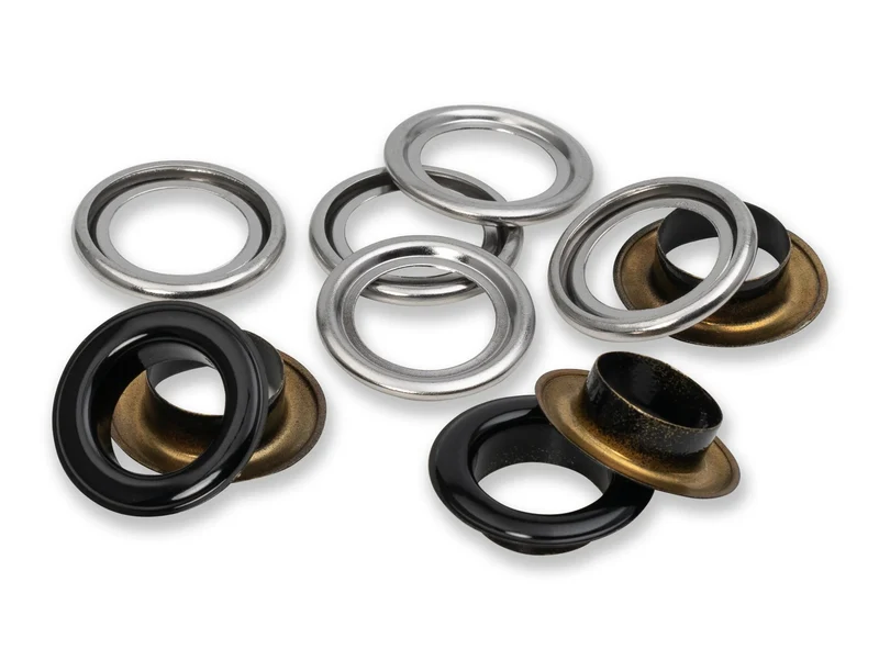 Prym 542561 Ösen mit Scheiben - schwarz - Ø 14mm - 15 Stück