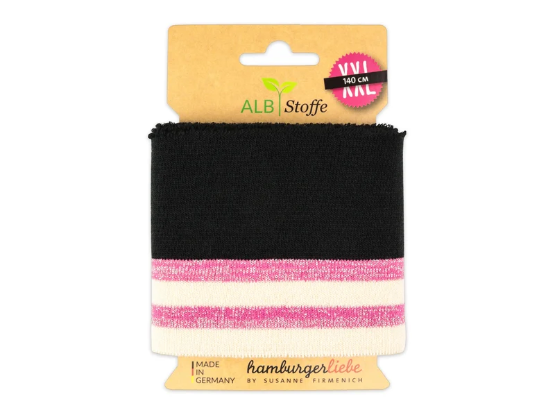 Cuff Me College Glam BLING BLING Bündchen schwarz-ortensia-silber-meringa