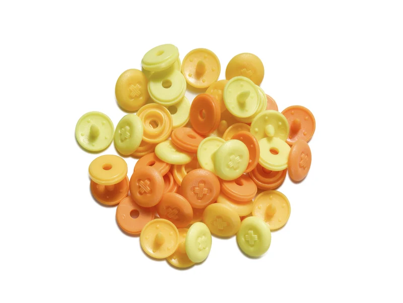 Prym Love 393602 Nähfrei Druckknöpfe Color Snaps Mini 9mm Annähoptik hellgelb, gelb, orange - 36 Stück