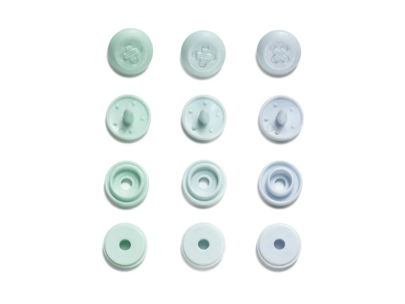 Prym Love 393601 Nähfrei Druckknöpfe Color Snaps Mini 9mm Annähoptik helltürkis, blau, hellblau - 36 Stück