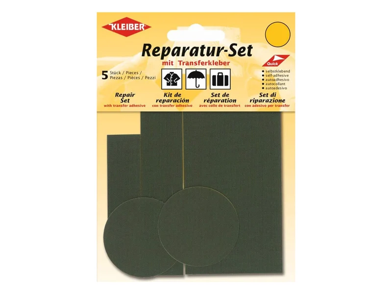 Kleiber 43021 Reparatur-Set selbstklebend oliv - 5 Stück