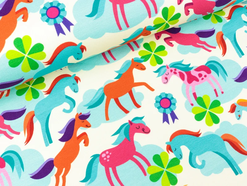 Hamburger Liebe Classic No.1 Baumwollsweat Life is a Pony Farm meringa-bunt