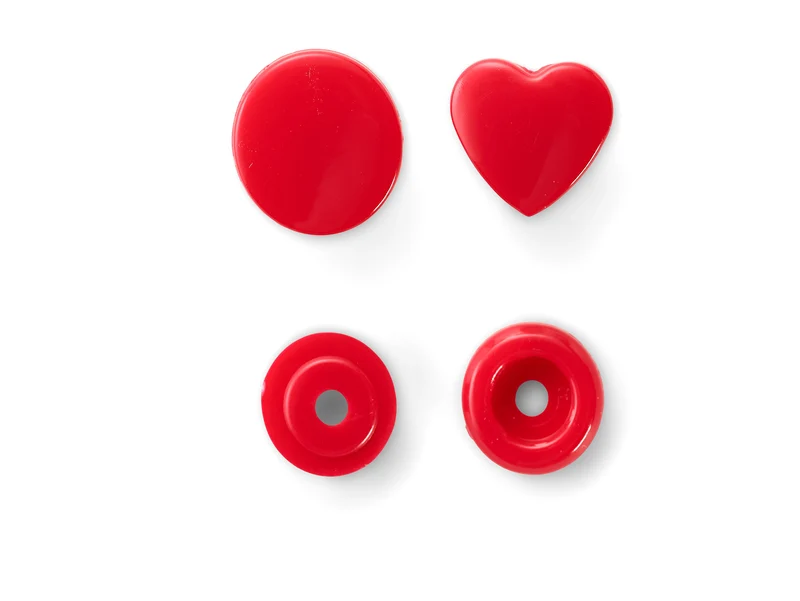 Prym 393338 Nähfrei Druckknöpfe Color Snaps herz 12,4 mm rot - 30 Stück