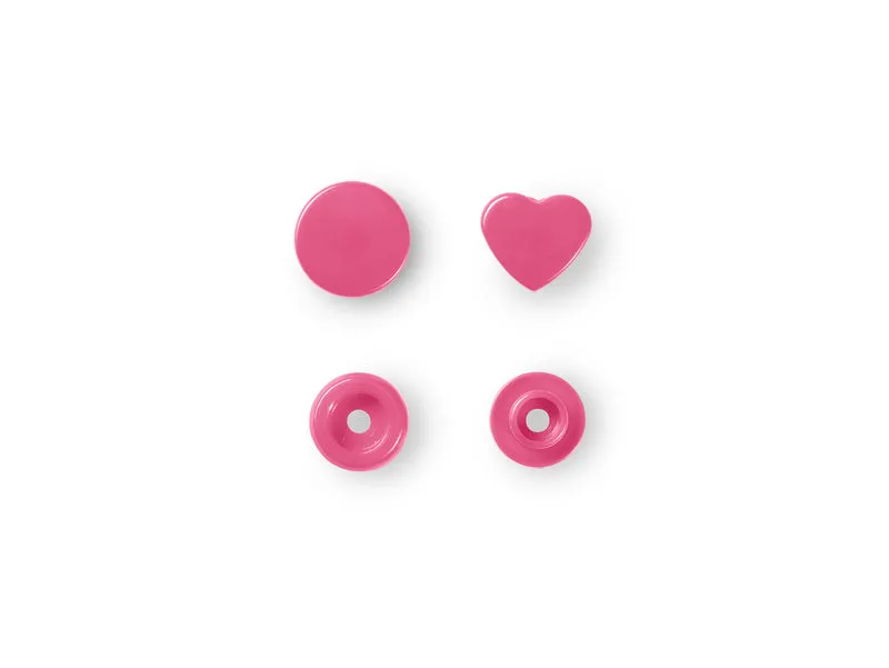 Prym 393347 Nähfrei Druckknöpfe Color Snaps herz 12,4 mm pink - 30 Stück