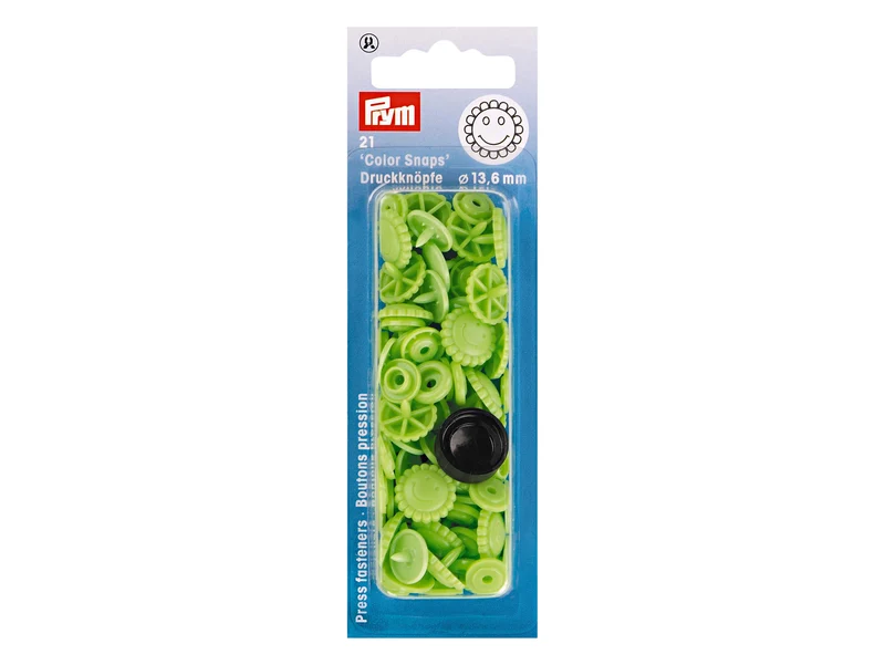 Prym 393444 Nähfrei Druckknöpfe Color Snaps blume 13,6 mm apfel - 21 Stück