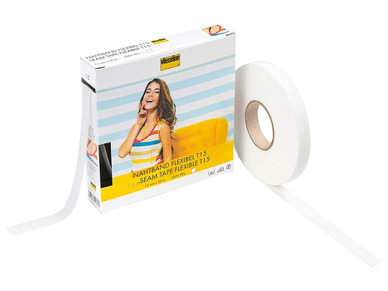 Vlieseline 53569601 Nahtband Flexibel T15 - 15 mm x 50 m - weiß
