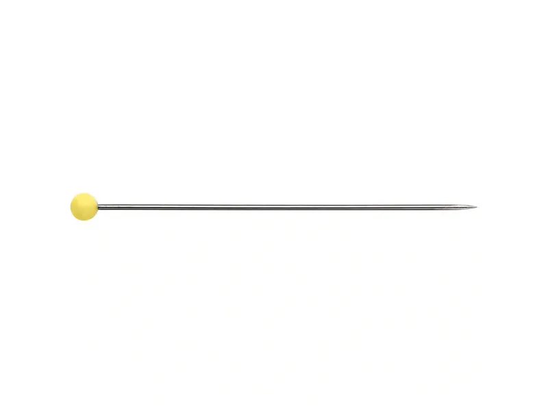 Prym 029153 Glaskopfstecknadeln 43 x 0,60mm - silber, gelb - 1 Dose, 20g