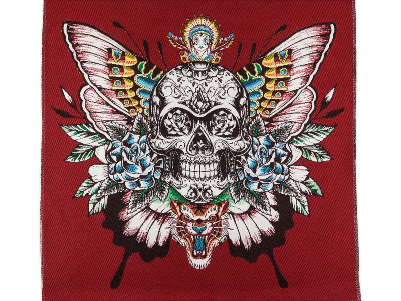 Jacquard Kissen Panel Skrull rouge 48x48cm