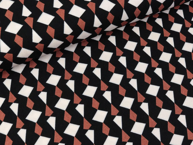 Viskose Twill Print Graphic black-caramel