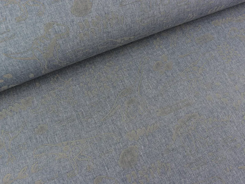 Reflektierender NANO Softshell Pondero Dinosaurier auf Jeansblau meliert