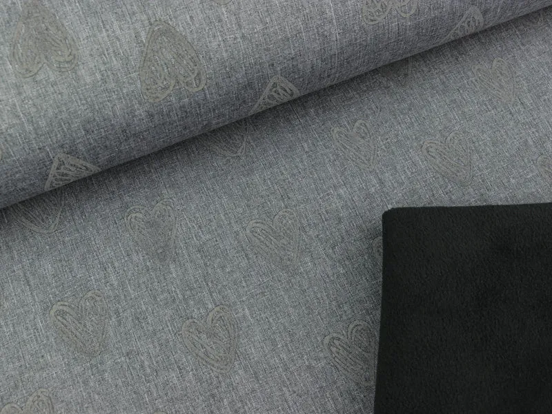 Reflektierender NANO Softshell Pondero Herzen auf Grau meliert