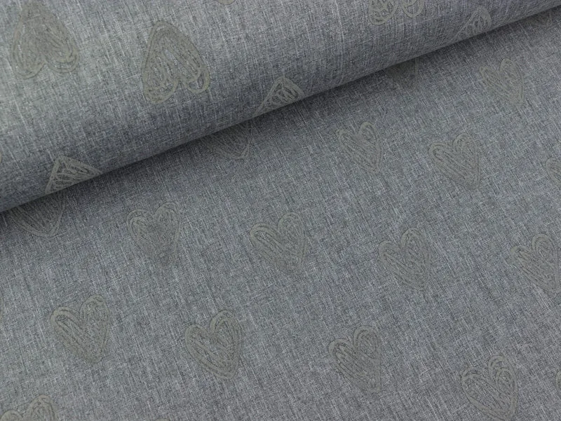 Reflektierender NANO Softshell Pondero Herzen auf Grau meliert