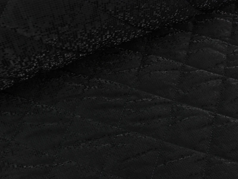 Steppstoff Embossed Quilt Franca schwarz changierend