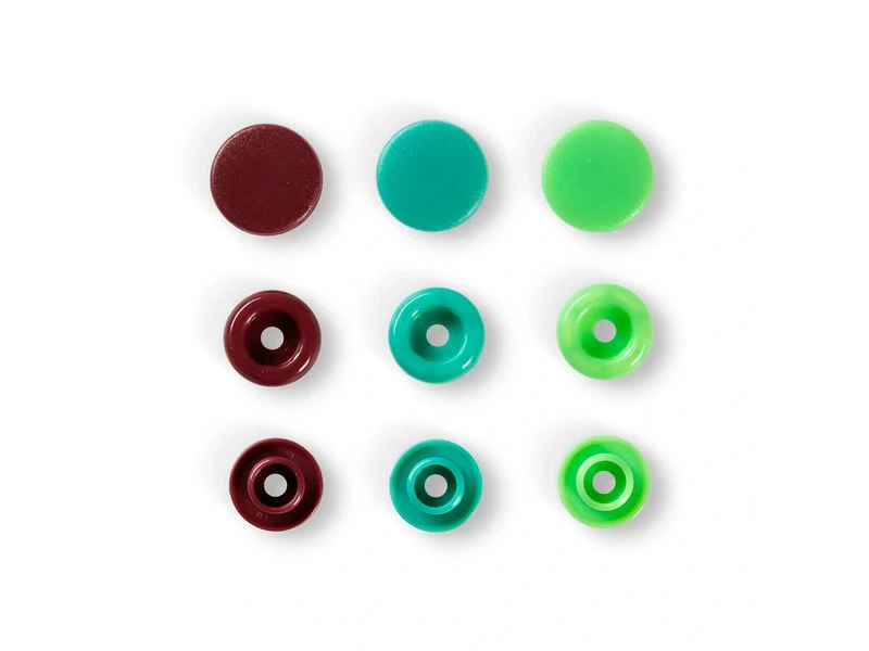 Prym Love 393005 Nähfrei Druckknöpfe Color Snaps 12,4mm grün-hellgrün-braun 30 Stück
