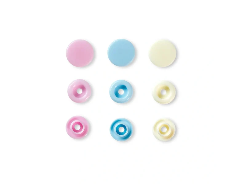 Prym Love 393007 Nähfrei Druckknöpfe Color Snaps 12,4mm rosa-hellblau-perle 30 Stück