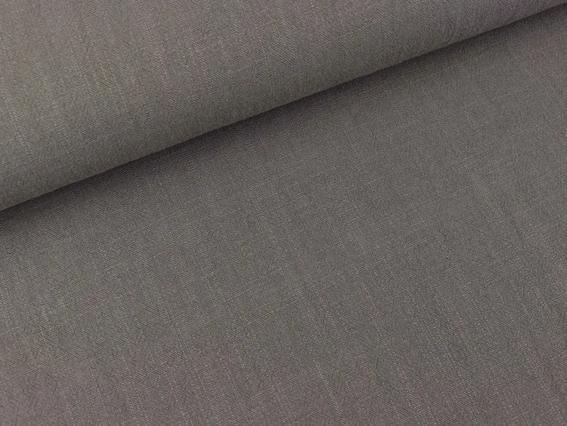 Viskoseleinen Leinenstruktur taupe uni