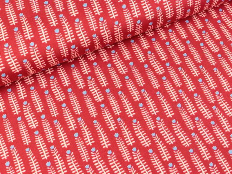 Hamburger Liebe New Cotton Satin Webware Easygoing Sunday dunkelrot-bunt