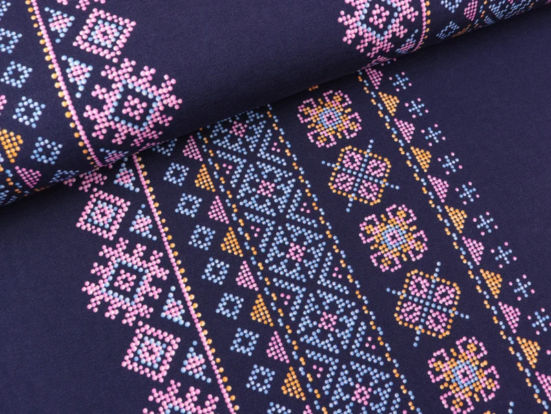 Hamburger Liebe Baumwolljersey Evermore Stitches blue navy-bunt