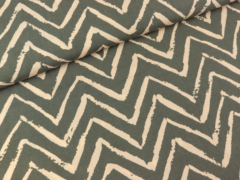 Viskose Webware Radiance Zig Zag army-creme
