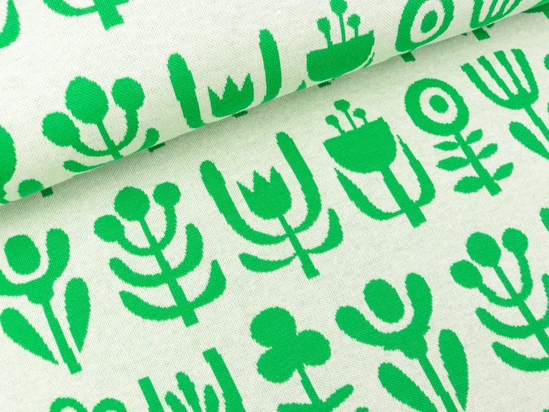 Hamburger Liebe 2 Farb-Jacquardjersey Evermore Diversity verde erba-meringa
