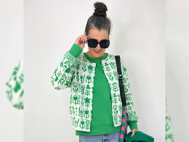 Hamburger Liebe 2 Farb-Jacquardjersey Evermore Diversity verde erba-meringa