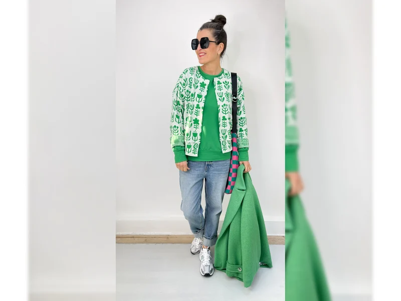Hamburger Liebe 2 Farb-Jacquardjersey Evermore Diversity verde erba-meringa