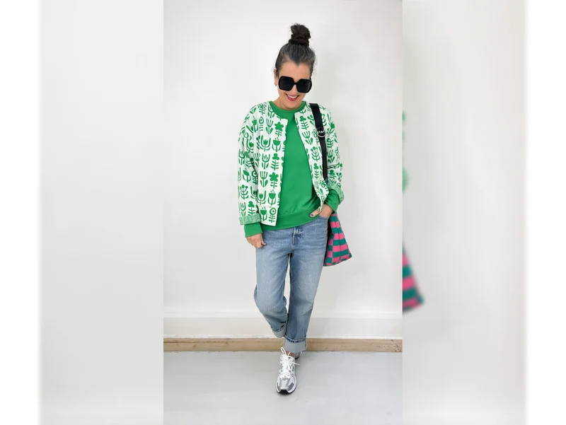 Hamburger Liebe 2 Farb-Jacquardjersey Evermore Diversity verde erba-meringa