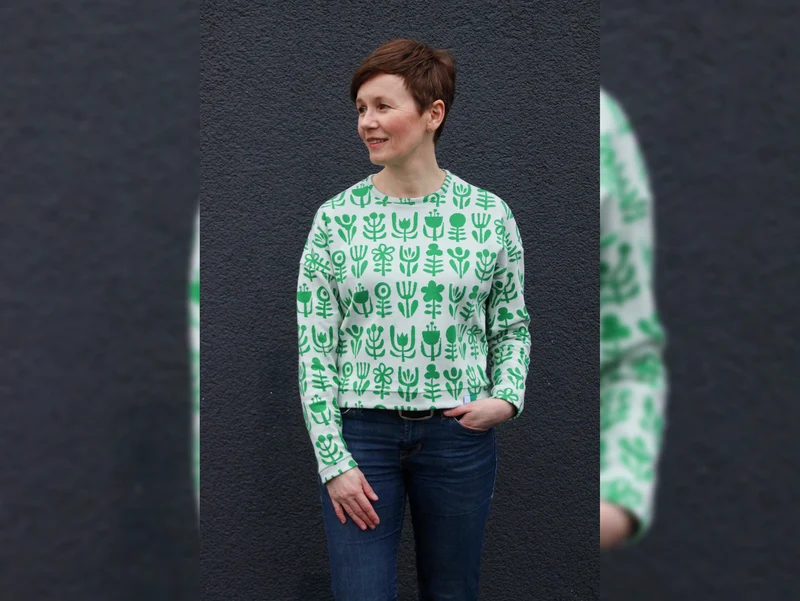Hamburger Liebe 2 Farb-Jacquardjersey Evermore Diversity verde erba-meringa