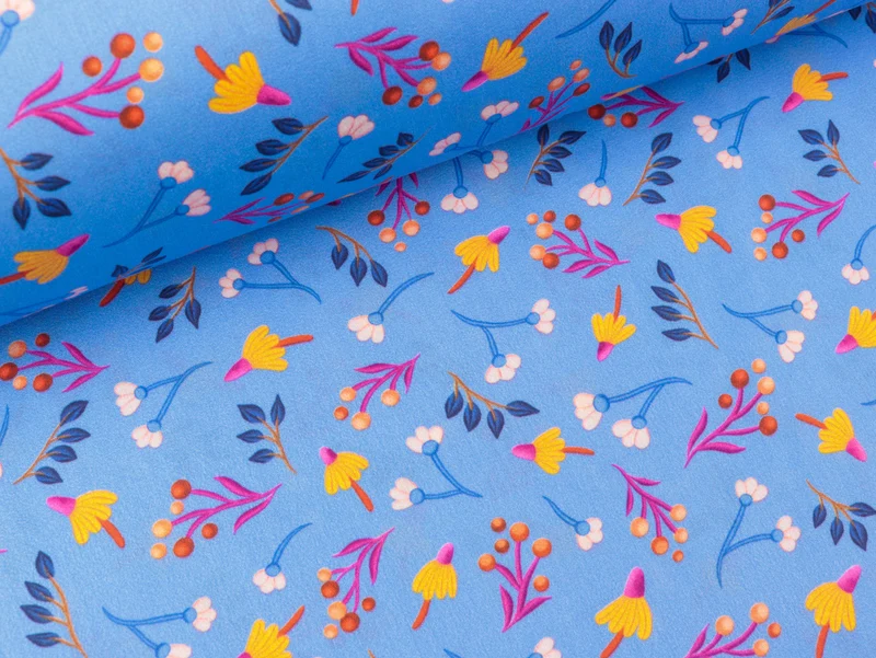 Hamburger Liebe New Cotton Satin Webware Evermore Everything himmelblau-bunt