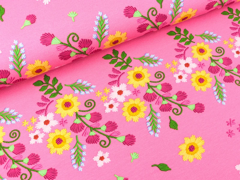 Hamburger Liebe Baumwolljersey Evermore Tell your Story rosa scuro-bunt