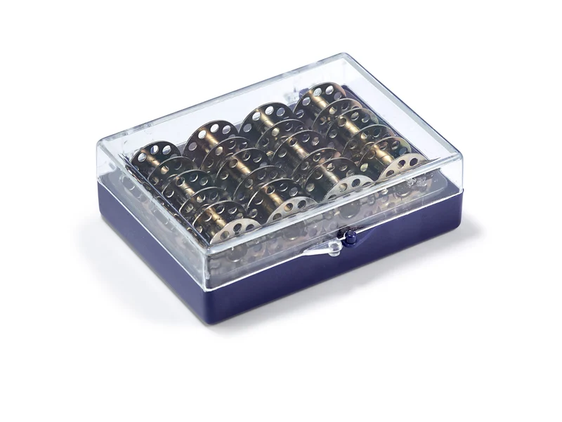 Prym 611985 Spulendose mit 12 CB-Metallspulen transparent