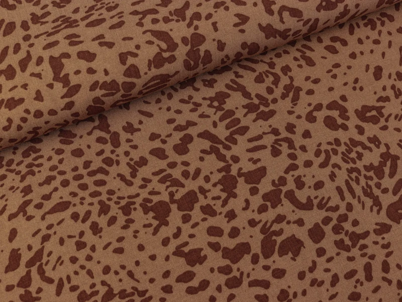 Viskose Webware Radiance Animal Skin dunkelbraun auf Camel