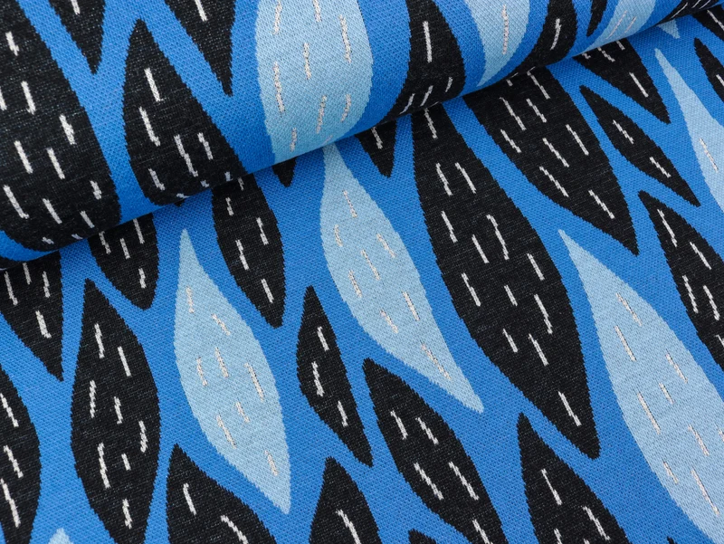 Hamburger Liebe 5 Farb-Jacquardjersey Glossy Flow bluette-blue navy-azzuro-silber-winterweiß