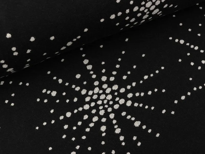 Hamburger Liebe 3 Farb-Jacquardjersey Glossy Boom schwarz-winterweiß-silber