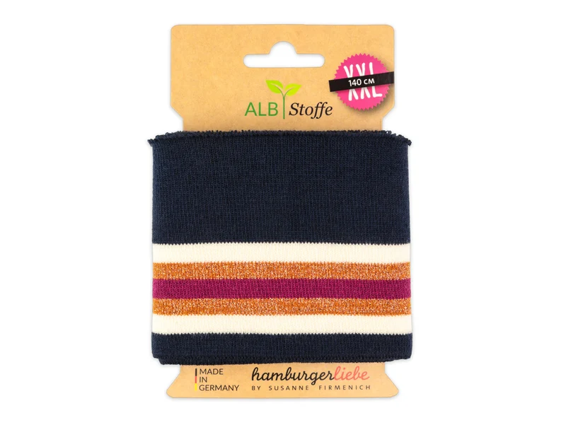 Cuff Me College Glam Glossy Bündchen blue navy-meringa-nepal-kupfer-ciclamino