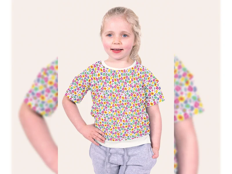 Baumwolljersey Leomuster rosa-pink-lila-bunt auf Weiß