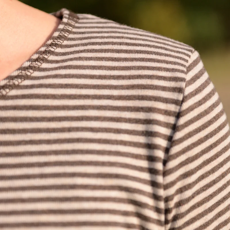 Bio-Baumwoll-Shirt, Langarm, schmal gestreift