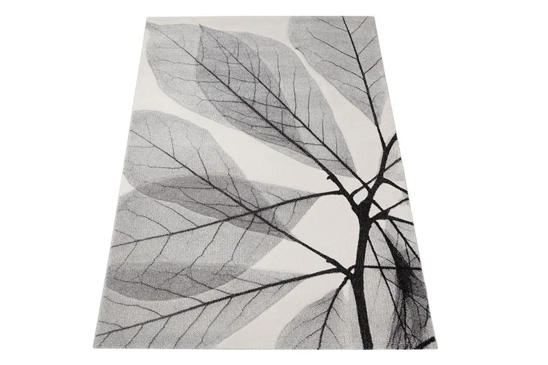 Tappeto Moderno Leaves Grigio