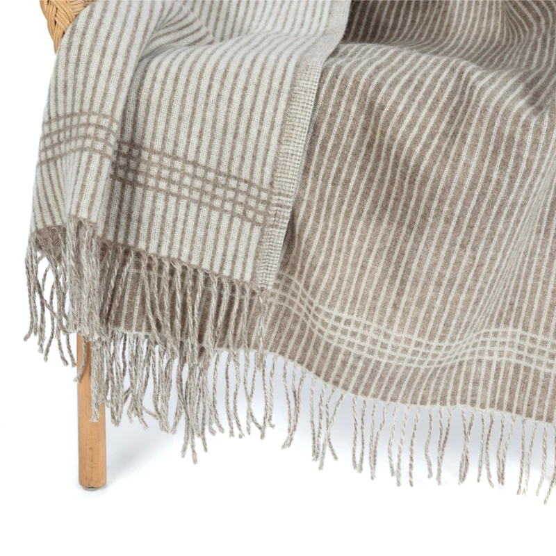 Wolldecke - MUSE braun/weiß