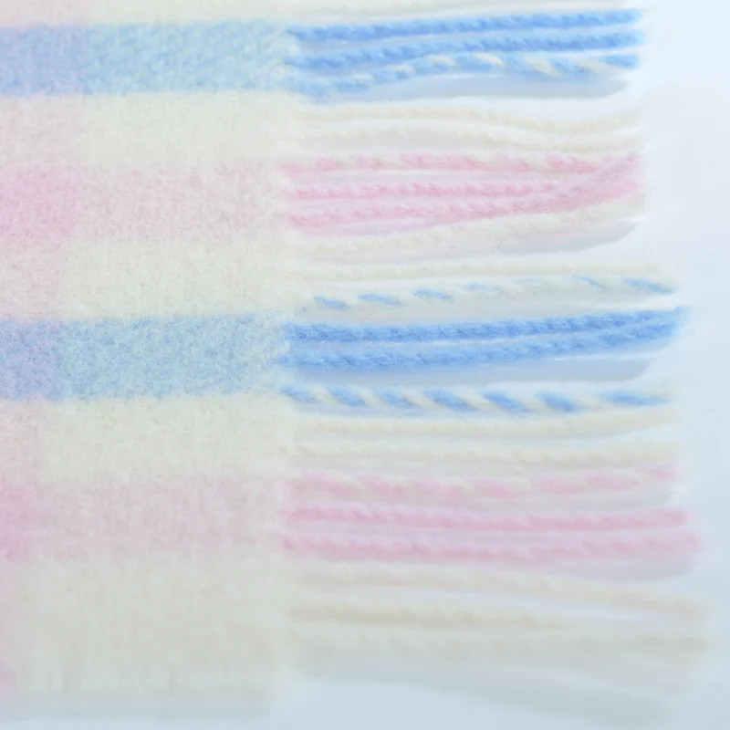 Babydecke rosa/blau kariert