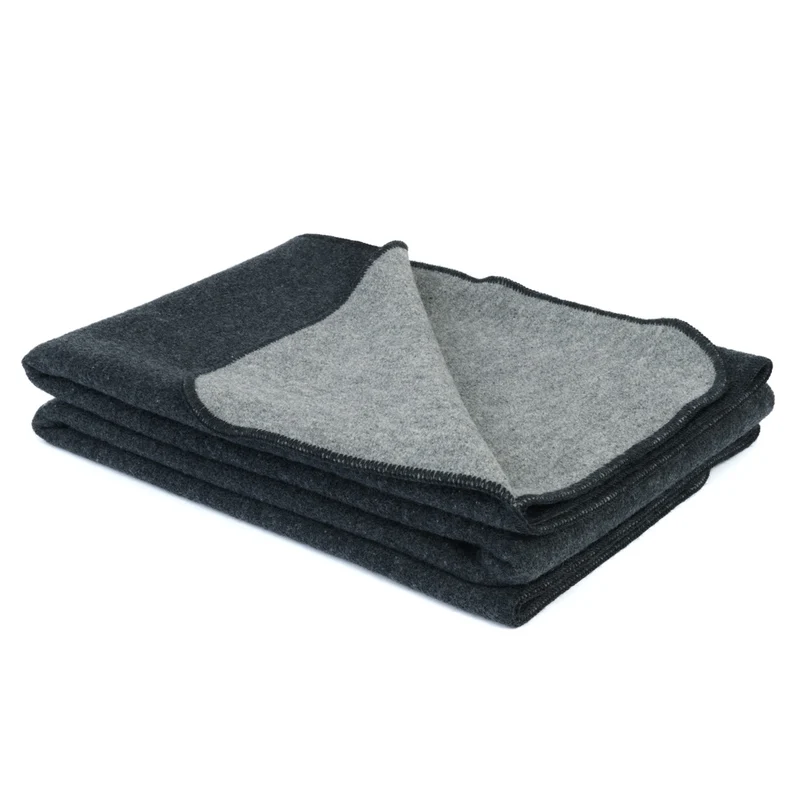 "DANA"- Zweifarbige Walkdecke aus Bio-Schurwolle (Merino)
